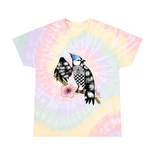 Astral Spiral Tie-Dye Blue Jay Tee 🕊️